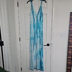 Blue Tie Die Maxi Dress
